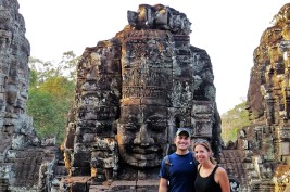Tracy and Jonathan In Front of a Bayon Face